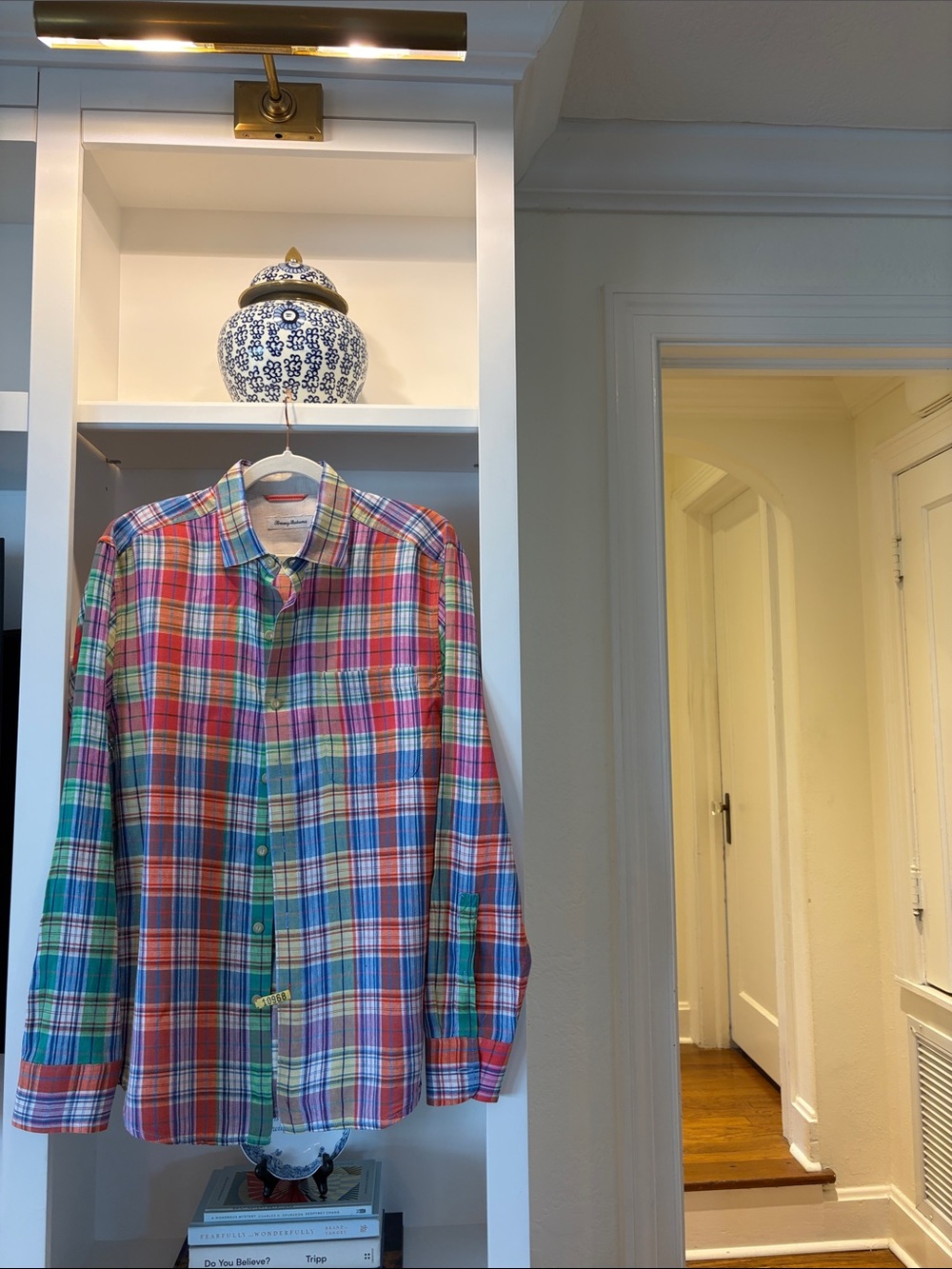 Tommy Bahama plaid men’s button down long sleeve Shirt.